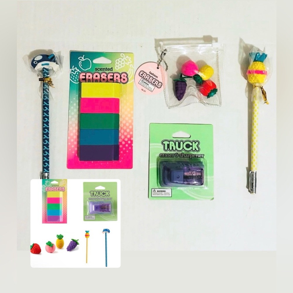 Office Depot Fashion Pencil and Eraser Bundle